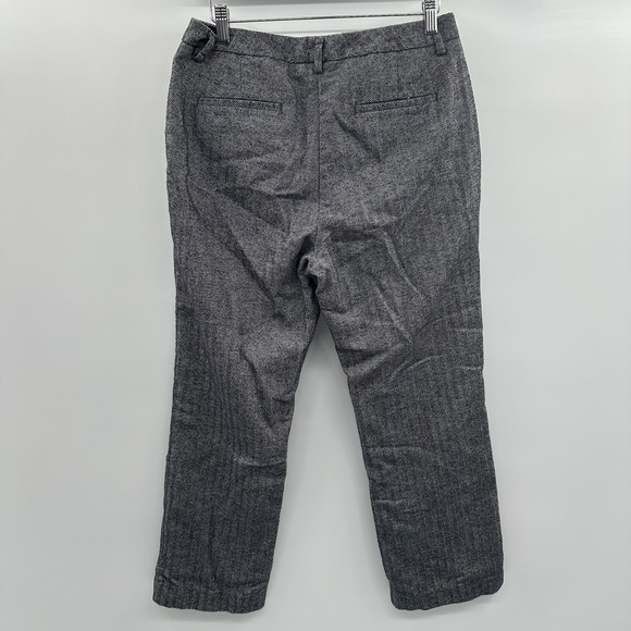 LL Bean Pants Womens 10P Gray Herringbone Lined Classic Fit Straight Leg Pockets - Picture 13 of 14